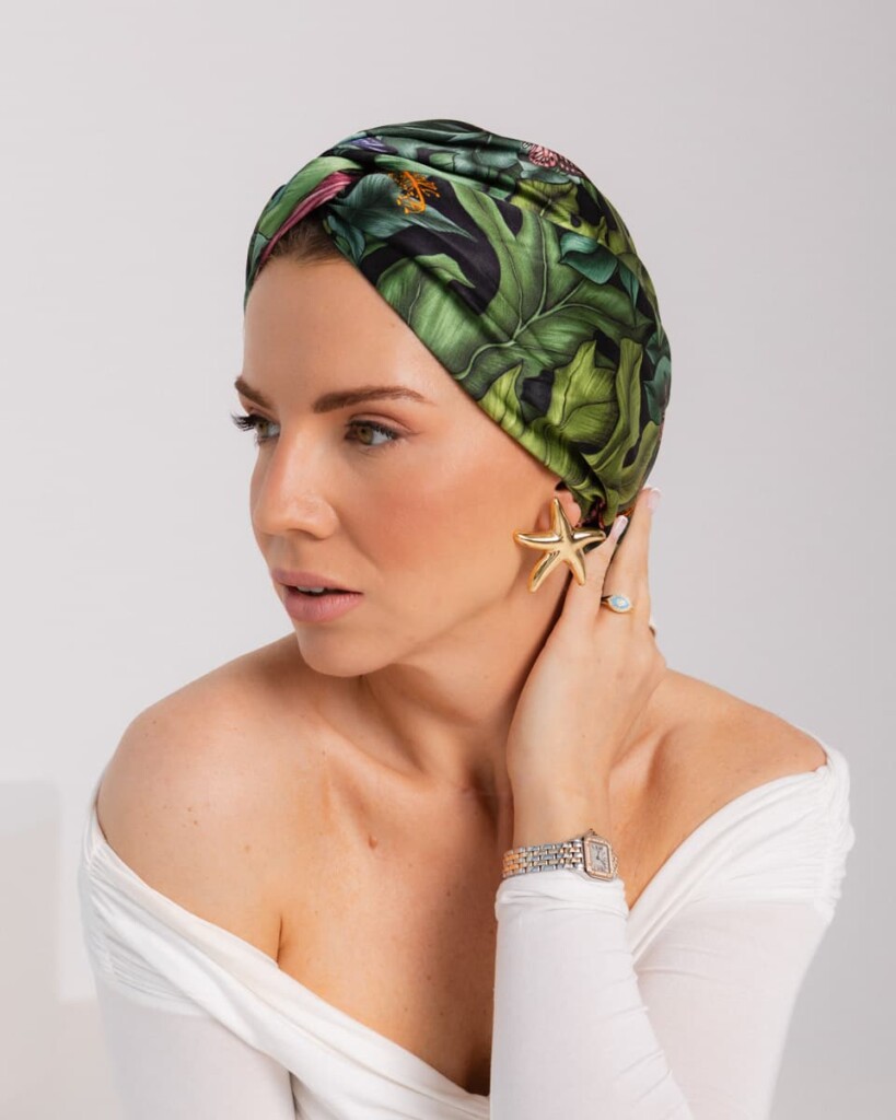 jedwabny turban premium pomander zielony spadiora 2