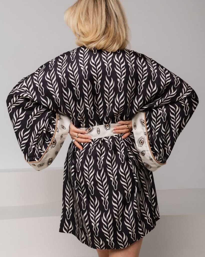 jedwabne kimono zebra spadiora