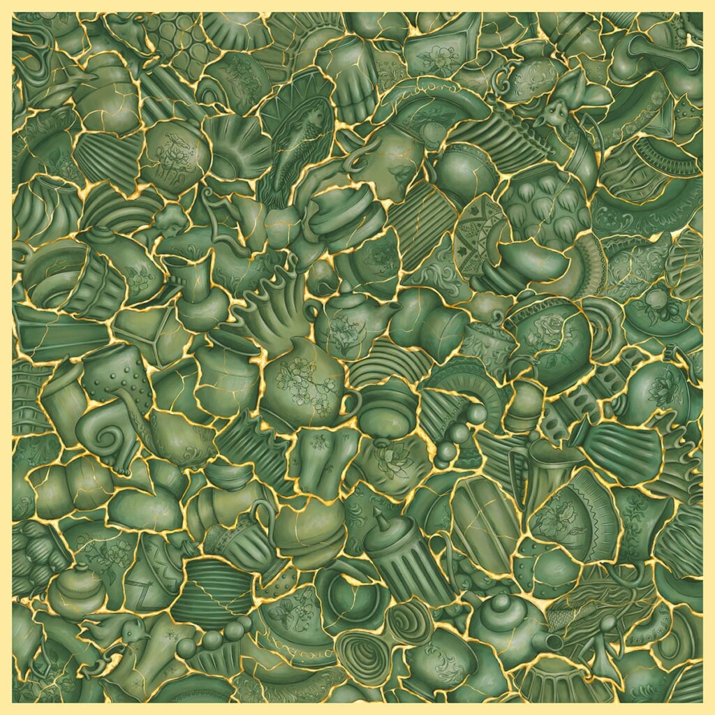 wzor kintsugi szmaragdowe spadiora