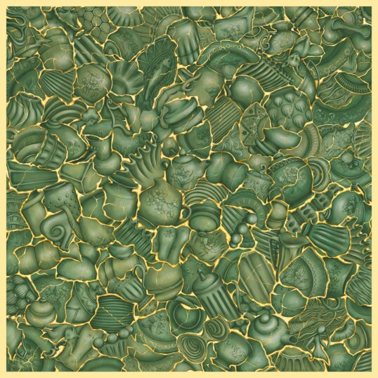 wzor kintsugi szmaragdowe spadiora
